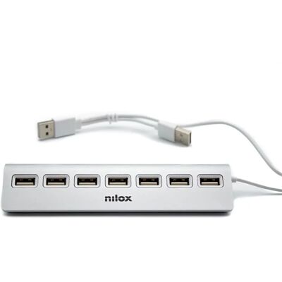 Nilox NXHU7ALU2 Grau USB-Hub - USB 2.0, 7 Ports Nilox NXHU7ALU2 Grau USB-Hub - USB 2.0, 7 Ports