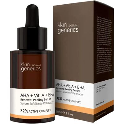 Skin Generics Aha + Vit A + Bha 32% Sérum Gommage - Sérum - Publicité Skin Generics Aha + Vit A + Bha 32% Sérum Gommage - Sérum - Publicité