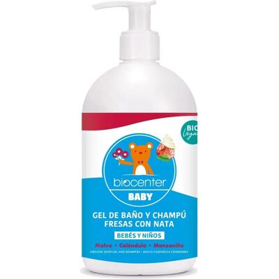 Biocenter Baby Fresas con Nata Orgánico 500ml - Gel de Baño y Champú Biocenter Baby Fresas con Nata Orgánico 500ml - Gel de Baño y Champú