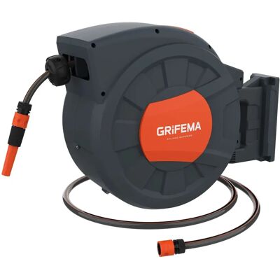 GRIFEMA G301-35 Muurbevestigde tuinslanghaspel - 35 m, 180° draaibaar GRIFEMA G301-35 Muurbevestigde tuinslanghaspel - 35 m, 180° draaibaar