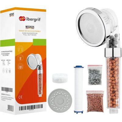 Ibergrif M22025 Hogedruk douchekop - 3 modi, 3-laags filter Ibergrif M22025 Hogedruk douchekop - 3 modi, 3-laags filter