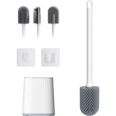 Ibergrif - M34151-2 - Blanc - Silicone - Brosse WC - Publicité Ibergrif - M34151-2 - Blanc - Silicone - Brosse WC - Publicité