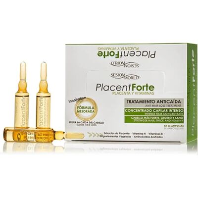 Ampolas de Tratamento Anti-Queda de Cabelo Placent Forte - 36 Unidades Ampolas de Tratamento Anti-Queda de Cabelo Placent Forte - 36 Unidades