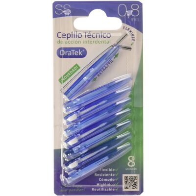 Oratek Retractable Interdental Brush - 0.8mm - 8 Units Oratek Retractable Interdental Brush - 0.8mm - 8 Units