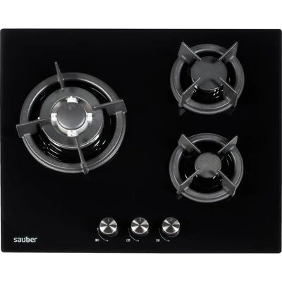 Encimera de Gas Sauber SECGB05 3 Zonas de Cocción 60 cm Encimera de Gas Sauber SECGB05 3 Zonas de Cocción 60 cm