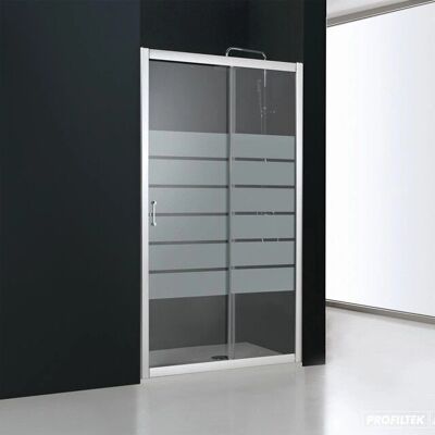 Mampara Corredera Spring de Profiltek - Plata Brillo - 150-156cm - Reversible Mampara Corredera Spring de Profiltek - Plata Brillo - 150-156cm - Reversible