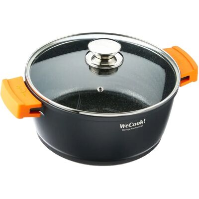 Cocotte induction 24cm Wecook Ecochef - Antiadhésif, couvercle en verre Cocotte induction 24cm Wecook Ecochef - Antiadhésif, couvercle en verre