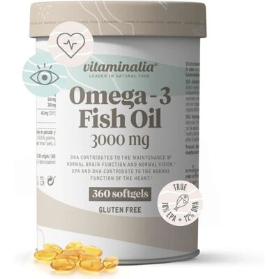 Vitaminalia 3000mg Óleo de Peixe Omega-3 - 365 Cápsulas moles Vitaminalia 3000mg Óleo de Peixe Omega-3 - 365 Cápsulas moles