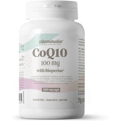 Vitaminalia CoQ10 + Extrato de Pimenta Preta - Vegano 180 cápsulas Vitaminalia CoQ10 + Extrato de Pimenta Preta - Vegano 180 cápsulas