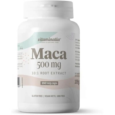 Vitaminalia Maca 500mg - 180 cápsulas vegetarianas - Suplemento alimentar Vitaminalia Maca 500mg - 180 cápsulas vegetarianas - Suplemento alimentar