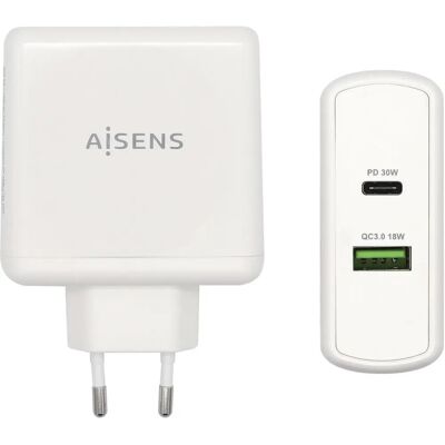 Aisens Modell ASCH-2PD30QC-W Schnelles Ladegerät - Mobilgerätelader Aisens Modell ASCH-2PD30QC-W Schnelles Ladegerät - Mobilgerätelader