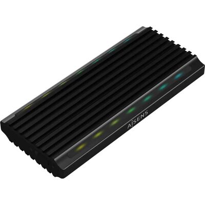 Aisens ASM2-RGB012B SSD Enclosure - Black, USB 3.2, Aluminium Aisens ASM2-RGB012B SSD Enclosure - Black, USB 3.2, Aluminium