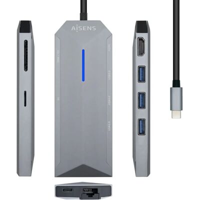 Aisens USB Hub - 4K Ultra HD - Grey Aisens USB Hub - 4K Ultra HD - Grey