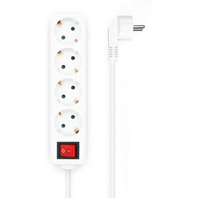 Regleta de 4 Tomas Schuko Aisens 1.4m Blanco Regleta de 4 Tomas Schuko Aisens 1.4m Blanco
