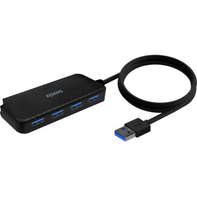 Aisens A106-0714 USB Hub - 4 Portar, 60cm Kabel, Svart Aisens A106-0714 USB Hub - 4 Portar, 60cm Kabel, Svart