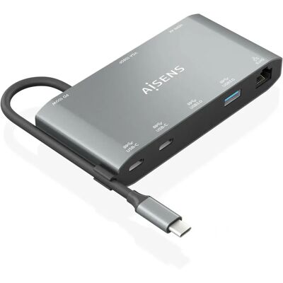 Station d'accueil USB-C Aisens 8 en 1 - 4K Ultra HD - Ethernet - USB-A - USB-C - Publicité Station d'accueil USB-C Aisens 8 en 1 - 4K Ultra HD - Ethernet - USB-A - USB-C - Publicité