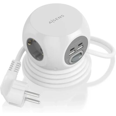 Extensión de energía AISENS - 3 tomas, USB-C & USB-A - 1.4m Extensión de energía AISENS - 3 tomas, USB-C & USB-A - 1.4m
