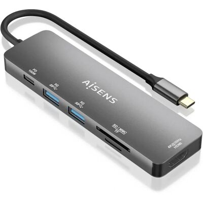 Aisens Szürke Több Színű USB Hub Type-C-vel - Laptop Docking Aisens Szürke Több Színű USB Hub Type-C-vel - Laptop Docking
