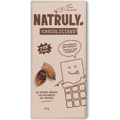 Natruly Tableta de Chocolate Negro - Fibra de la digestión - 85g Natruly Tableta de Chocolate Negro - Fibra de la digestión - 85g