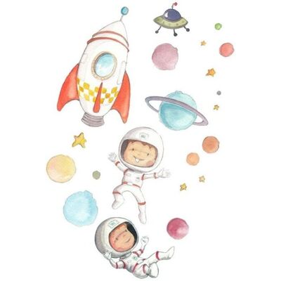 Sueños de Cigüeña Handmålad galaxiväggklistermärke Sueños de Cigüeña Handmålad galaxiväggklistermärke