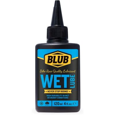 Lubrifiant chaîne Blub Wet - Résistant à la pluie, 120ml - Publicité Lubrifiant chaîne Blub Wet - Résistant à la pluie, 120ml - Publicité
