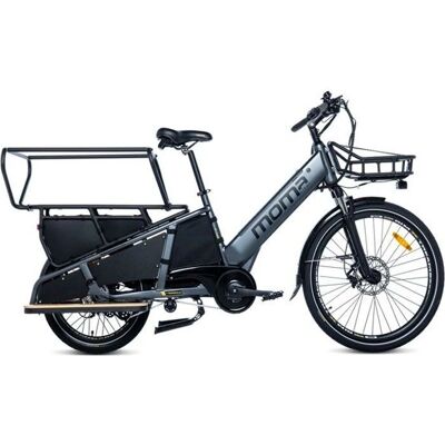 MOMA BIKES E-Long Tail Vélo cargo en aluminium - 7V Shimano - Jusqu'à 90km - Publicité MOMA BIKES E-Long Tail Vélo cargo en aluminium - 7V Shimano - Jusqu'à 90km - Publicité