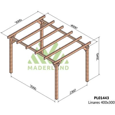 Gardeneas - Pergola en Bois Laminé Linares - 400x300 cm - Publicité Gardeneas - Pergola en Bois Laminé Linares - 400x300 cm - Publicité