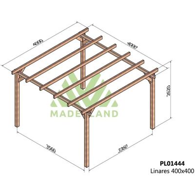 Gardeneas - Pérgola de Madera Laminada Linares 400x400 cm - Pérgola Gardeneas - Pérgola de Madera Laminada Linares 400x400 cm - Pérgola