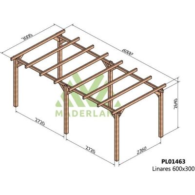 Pergola en bois lamellé Gardeneas 600x300cm - Pergola - Publicité Pergola en bois lamellé Gardeneas 600x300cm - Pergola - Publicité