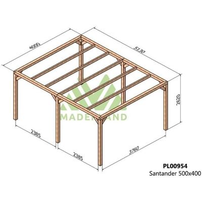 Pergola en Bois Laminé Santander - Protection Solaire & Décor Extérieur - Publicité Pergola en Bois Laminé Santander - Protection Solaire & Décor Extérieur - Publicité
