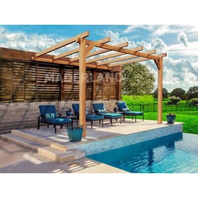 Pergola en Bois Lamellé Gardeneas - 400x300cm - Résistant aux Intempéries - Publicité Pergola en Bois Lamellé Gardeneas - 400x300cm - Résistant aux Intempéries - Publicité