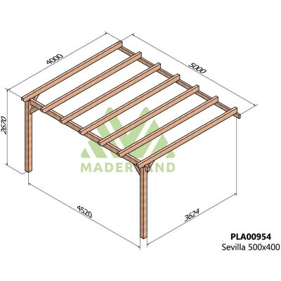 Pergola en Bois Laminé GARDENEAS - Séville - 500x400cm - Publicité Pergola en Bois Laminé GARDENEAS - Séville - 500x400cm - Publicité