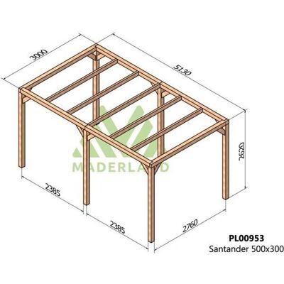 Pérgola de Madera Laminada Santander - Protección Exterior Pérgola de Madera Laminada Santander - Protección Exterior