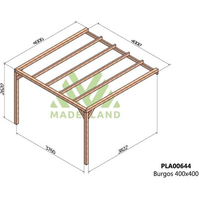 Pergola en Bois Laminé Gardeneas - burgos - 400x400cm - Pergola Extérieur Jardin - Publicité Pergola en Bois Laminé Gardeneas - burgos - 400x400cm - Pergola Extérieur Jardin - Publicité