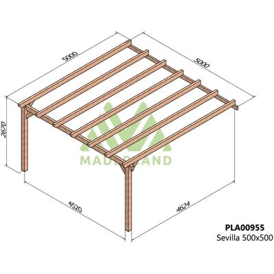 Pergola en Bois Laminé Sevilla - Ombre pour Jardin - Publicité Pergola en Bois Laminé Sevilla - Ombre pour Jardin - Publicité