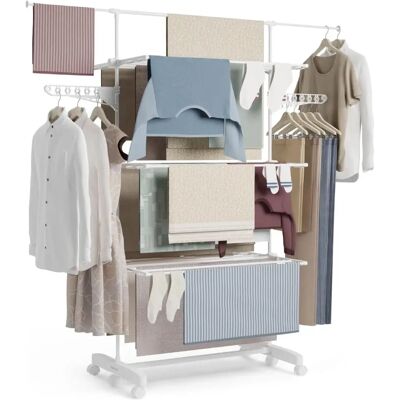 Tendedero Vertical Plegable Blanco Newlux - 15m Capacidad Tendedero Vertical Plegable Blanco Newlux - 15m Capacidad