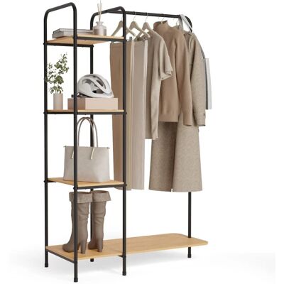 Newlux Hangy Wood 400 Kleiderständer - 4 Ablagen, max 35kg, Schwarz & Weiß Newlux Hangy Wood 400 Kleiderständer - 4 Ablagen, max 35kg, Schwarz & Weiß