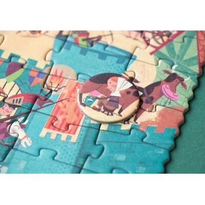 Londji Puzzle - Zamek Pocket - Puzzle, 100 elementów, Rozmiar podróżny Londji Puzzle - Zamek Pocket - Puzzle, 100 elementów, Rozmiar podróżny