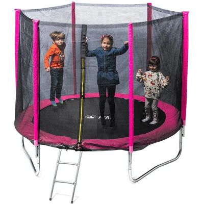 Trampoline Enfant Rose 250cm - Sécurité & Extérieur - Publicité Trampoline Enfant Rose 250cm - Sécurité & Extérieur - Publicité