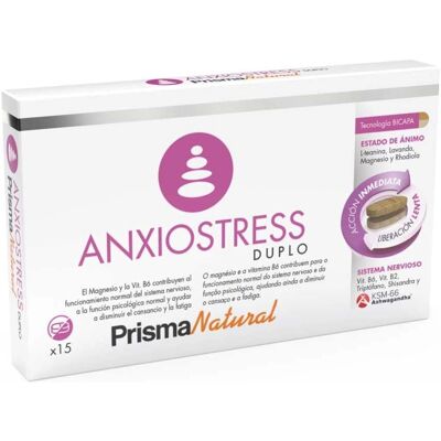 PRISMA NATURAL Anxio-Stress Duplo 15 Comprimidos PRISMA NATURAL Anxio-Stress Duplo 15 Comprimidos