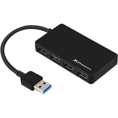 Hub USB Phoenix 4 Porte - Nero - USB 3.0 - Portatile Hub USB Phoenix 4 Porte - Nero - USB 3.0 - Portatile
