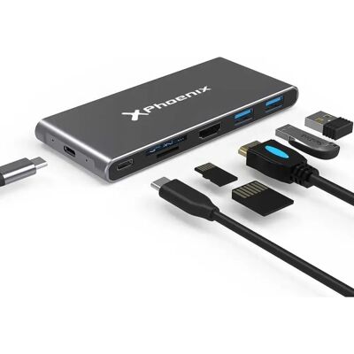 Armazenamento Externo e Hub Phoenix - SSD M.2 SATA 2280 - HDMI 4K - 7 em 1 USB-C Armazenamento Externo e Hub Phoenix - SSD M.2 SATA 2280 - HDMI 4K - 7 em 1 USB-C