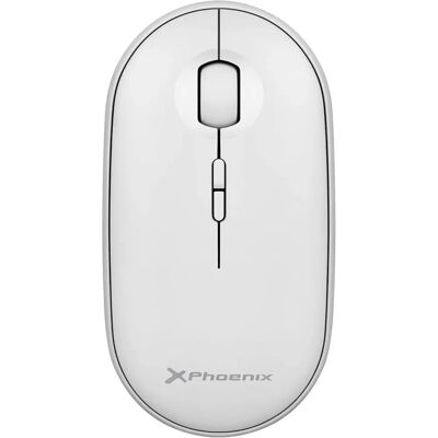 Mouse sem fio Phoenix - 1600 dpi - Bluetooth & USB - Botões silenciosos - Branco Mouse sem fio Phoenix - 1600 dpi - Bluetooth & USB - Botões silenciosos - Branco