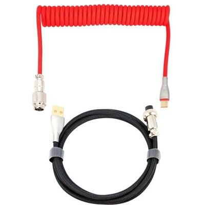 Cavo Tastiera USB-C a spirale Phoenix Kioru - Nero/Rosso Cavo Tastiera USB-C a spirale Phoenix Kioru - Nero/Rosso