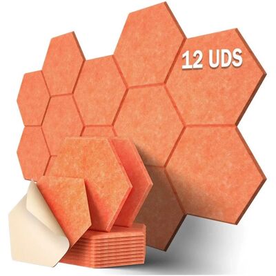 Panel Acústico Naranja Hexagonal YOEVU - Panel Acústico Panel Acústico Naranja Hexagonal YOEVU - Panel Acústico