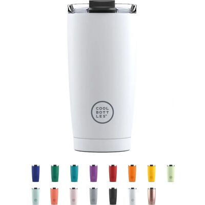 Cool Bottles Fehér Mono Termos - Utazásbarát, Szigetelt Cool Bottles Fehér Mono Termos - Utazásbarát, Szigetelt