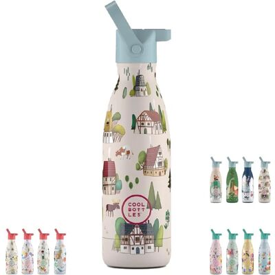 Cool Bottles Tudor Village - Isolerende Kinderfles - 350ml Cool Bottles Tudor Village - Isolerende Kinderfles - 350ml