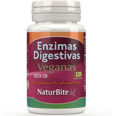 Naturbite Vegane Verdauungsenzyme - 120 Tabletten - Unterstützung der Nährstoffaufnahme Naturbite Vegane Verdauungsenzyme - 120 Tabletten - Unterstützung der Nährstoffaufnahme