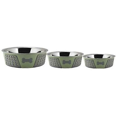 Distributeur d'eau et nourriture pour chiens en inox 1600 ml - Design moderne antidérapant Distributeur d'eau et nourriture pour chiens en inox 1600 ml - Design moderne antidérapant