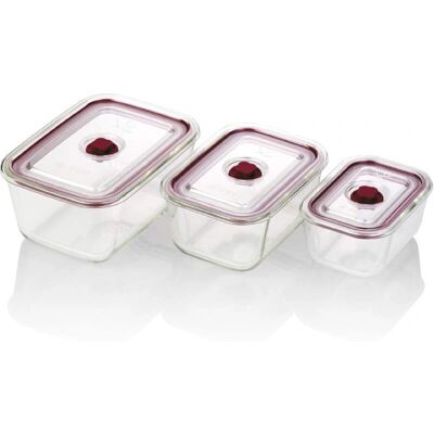 Jata HREC4204 - Set 3 rechteckige Glasbehälter Jata HREC4204 - Set 3 rechteckige Glasbehälter